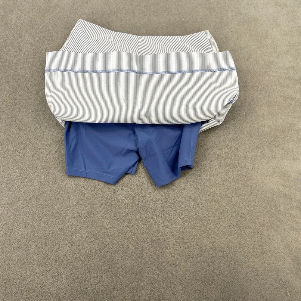 S.C. & Co. Double Wraparound Skirt‎ Skort Womens Small White Blue Striped Golf